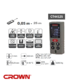 ⁦متر ليزر كراون 25 متر ديجيتال موديل CROWN CT44125⁩ - الصورة ⁦4⁩