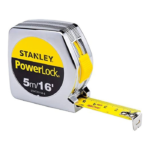 متر قياس ستانلي 5 متر × 19 مم  STANLEY Powerlock STHT33158-8 - شريط قياس احترافي بدقة عالية مع خطاف Tru-Zero